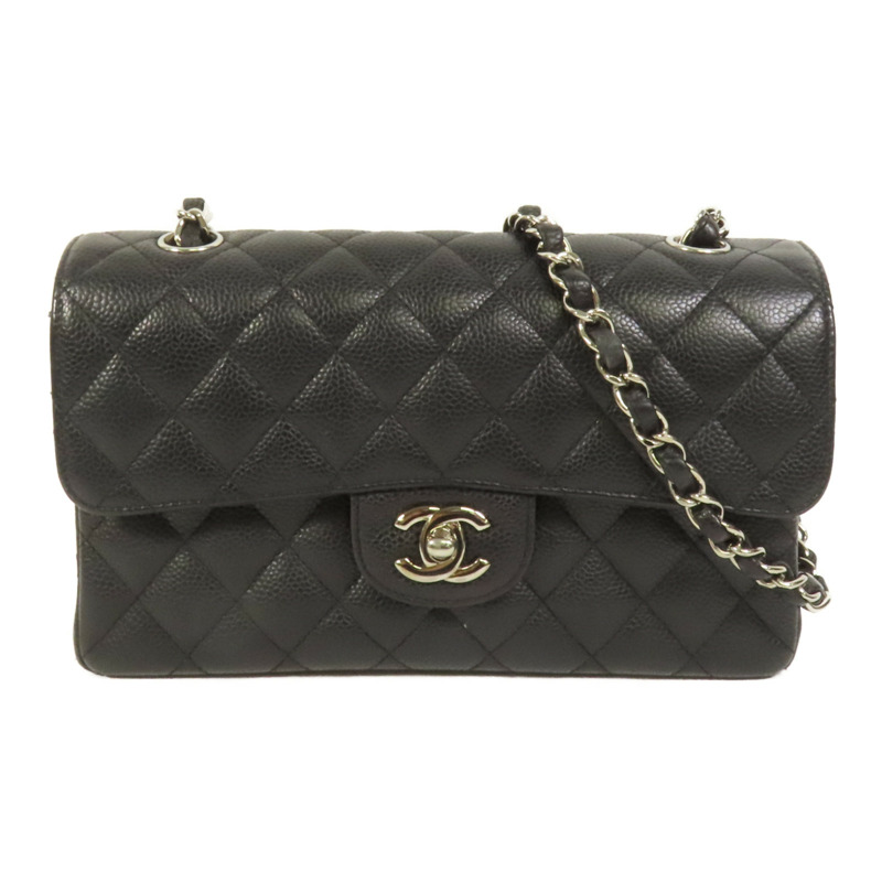 CHANEL 牛皮皮革Classic 23銀扣鏈帶肩背袋-0