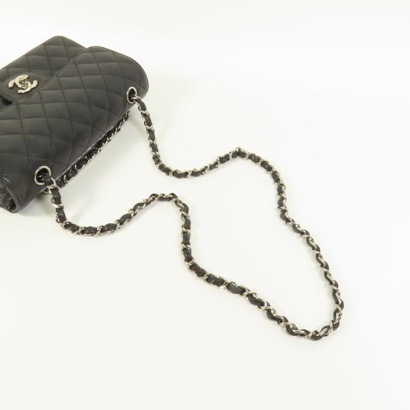 CHANEL 牛皮皮革Classic 23銀扣鏈帶肩背袋-4