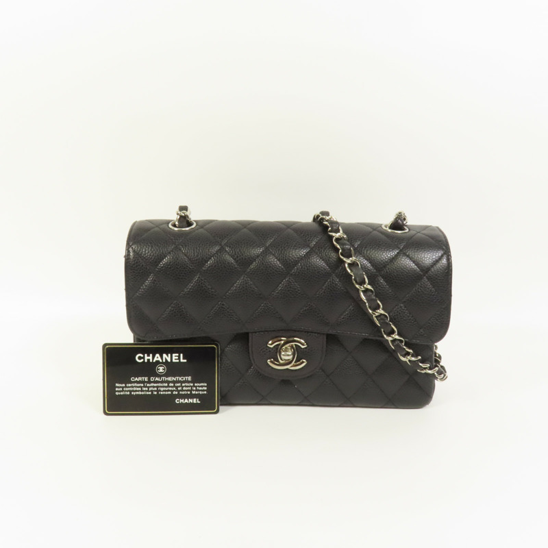 CHANEL 牛皮皮革Classic 23銀扣鏈帶肩背袋-10