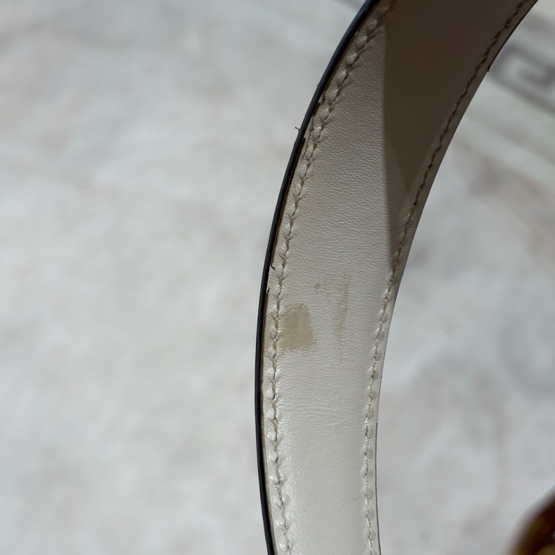 【典雅女神,時尚必備】Gucci Sylvie 白色鏈條肩背包|經典紅藍織帶設計|珍稀真皮包|台中市北區現貨-15