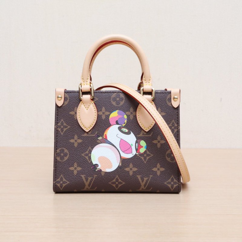 LOUIS VUITTON OnthegoLVxTM村上隆聯名款BB18老花PVC晶片肩背包-1