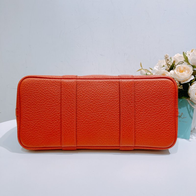 TW4582 Hermes 愛馬仕 花園包 帆布 拼牛皮 Garden Party 30 Canvas Bleu Outremer x Capucine-4