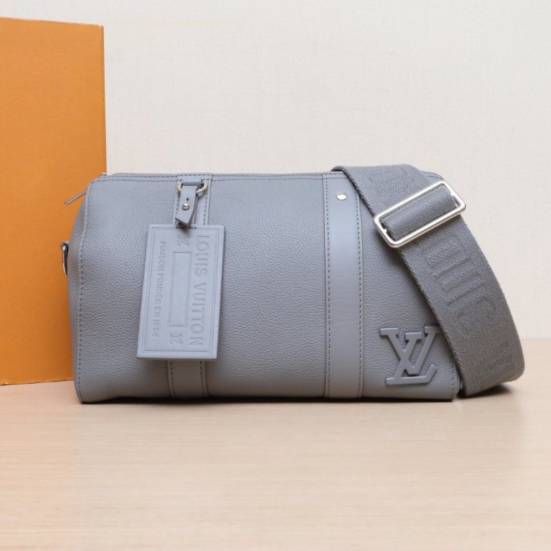 LOUIS VUITTON KEEPALLCity灰色牛皮晶片肩背包-0
