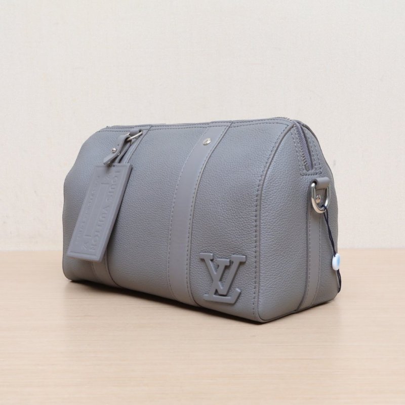 LOUIS VUITTON KEEPALLCity灰色牛皮晶片肩背包-3