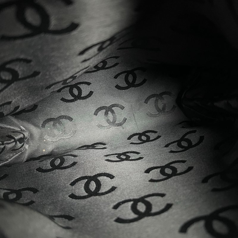 CHANEL VINTAGE菱格紋粗縫線手提包 黑牛皮-8