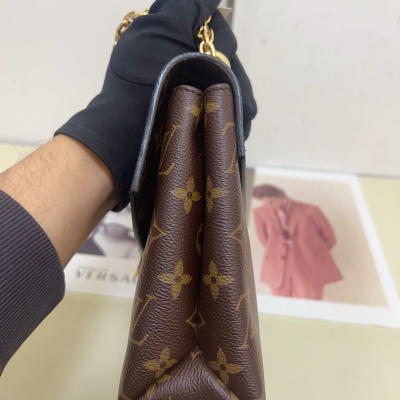 98新LV/路易威登 老花拼色鏈條包-5