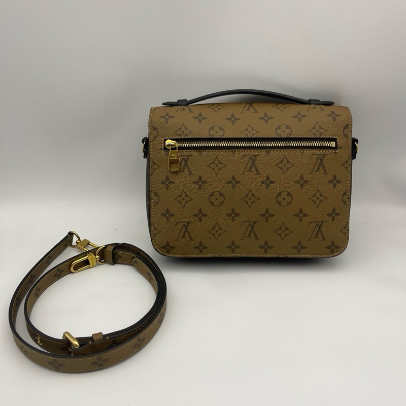 LV路易威登 棕色拼焦糖色老花翻盖腋下包邮差-1