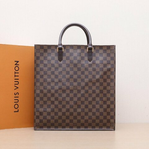 LOUIS VUITTON 中古琴譜包棕色棋盤格PVC2007肩背包
