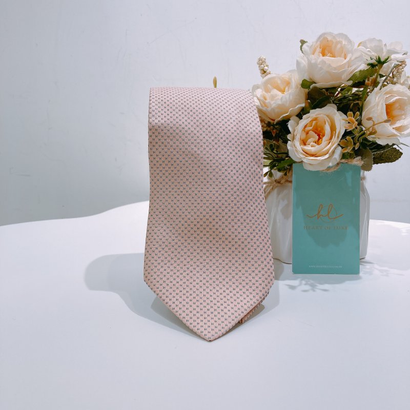 TW4578 Hermes 愛馬仕 領帶 Faconnee H Pattern Silk Tie Pink-0