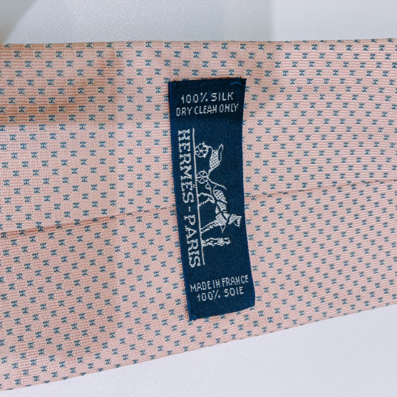 TW4578 Hermes 愛馬仕 領帶 Faconnee H Pattern Silk Tie Pink-3