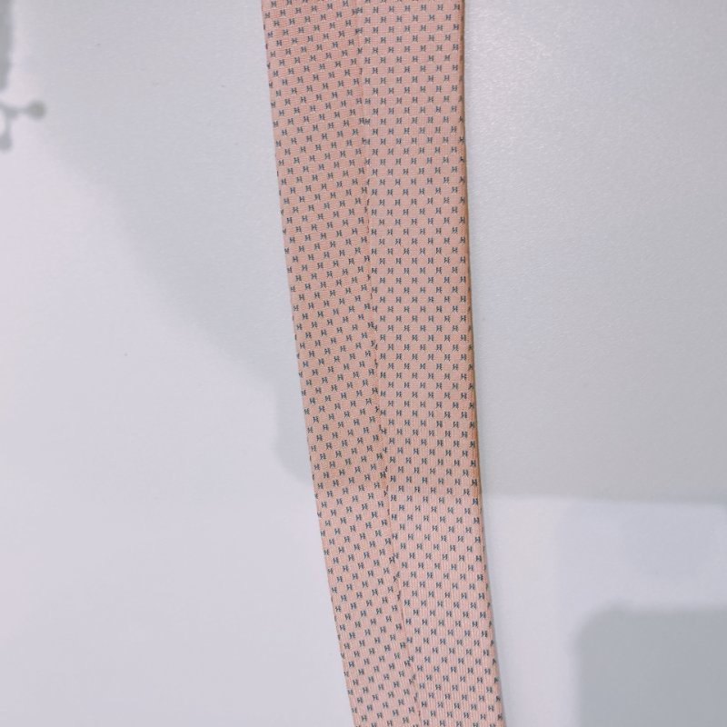 TW4578 Hermes 愛馬仕 領帶 Faconnee H Pattern Silk Tie Pink-6