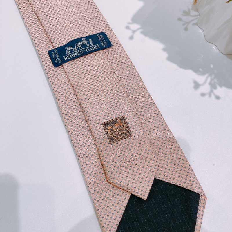 TW4578 Hermes 愛馬仕 領帶 Faconnee H Pattern Silk Tie Pink-7