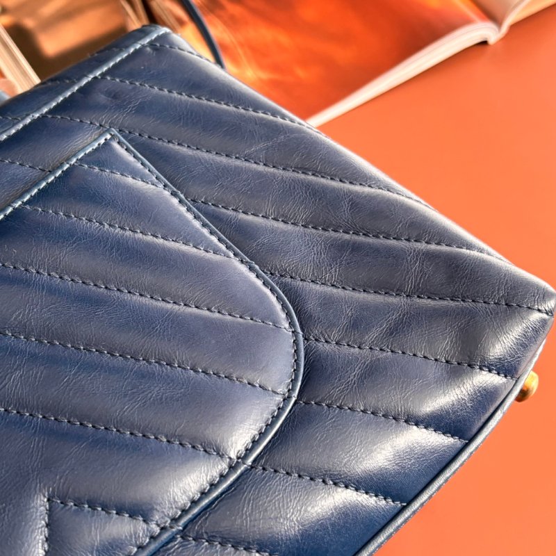 ::CHANEL:: 藍色牛皮山型紋 CocoHandle 28 手提 斜背 兩用包-13