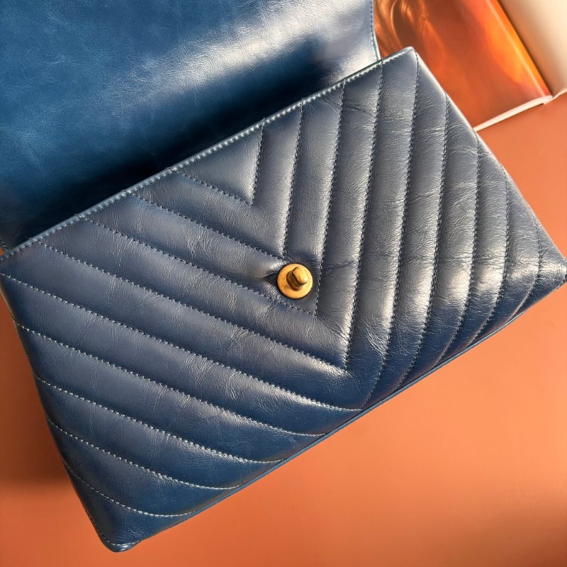 ::CHANEL:: 藍色牛皮山型紋 CocoHandle 28 手提 斜背 兩用包-22