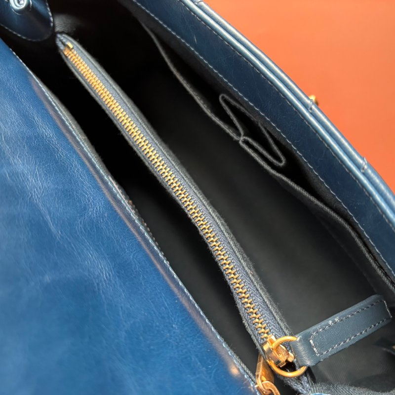 ::CHANEL:: 藍色牛皮山型紋 CocoHandle 28 手提 斜背 兩用包-25