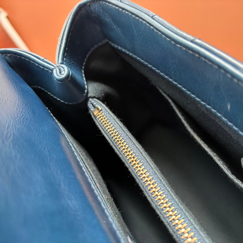 ::CHANEL:: 藍色牛皮山型紋 CocoHandle 28 手提 斜背 兩用包-26