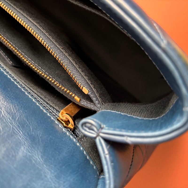 ::CHANEL:: 藍色牛皮山型紋 CocoHandle 28 手提 斜背 兩用包-33