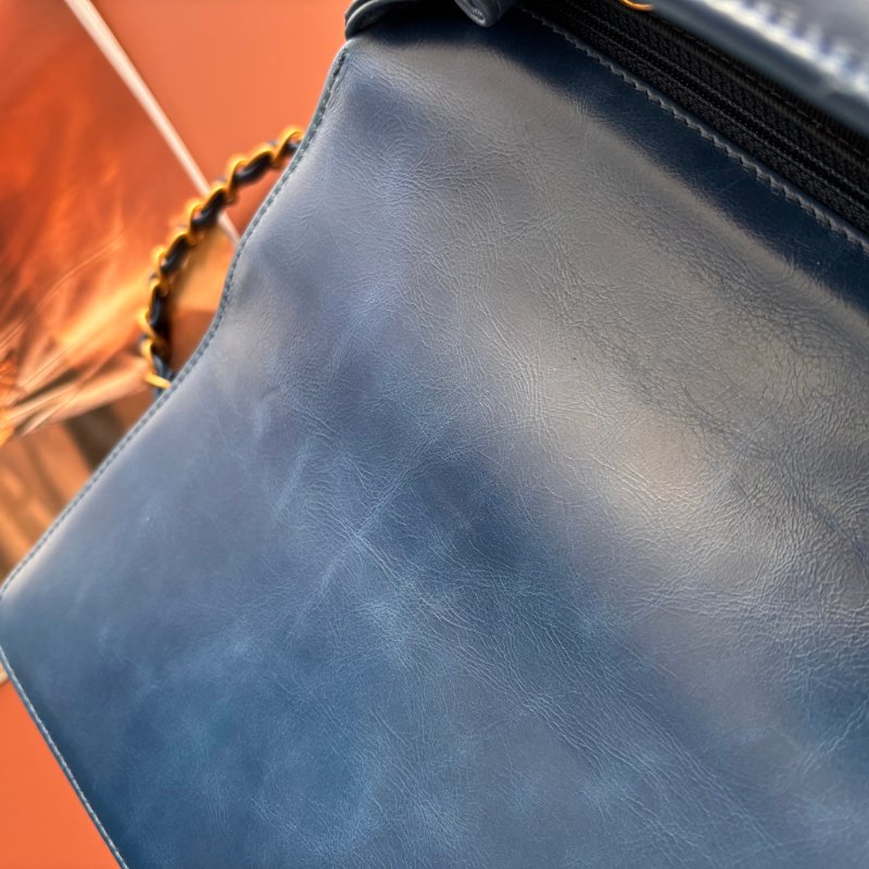 ::CHANEL:: 藍色牛皮山型紋 CocoHandle 28 手提 斜背 兩用包-34