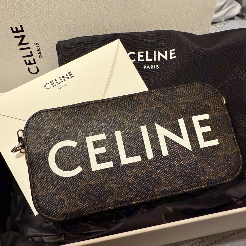 CELINE 印花標誌印花橫式收納袋-0