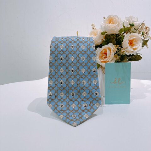 TW4579 Chanel 香奈兒 領帶 Iconic Logo Silk Tie Blue