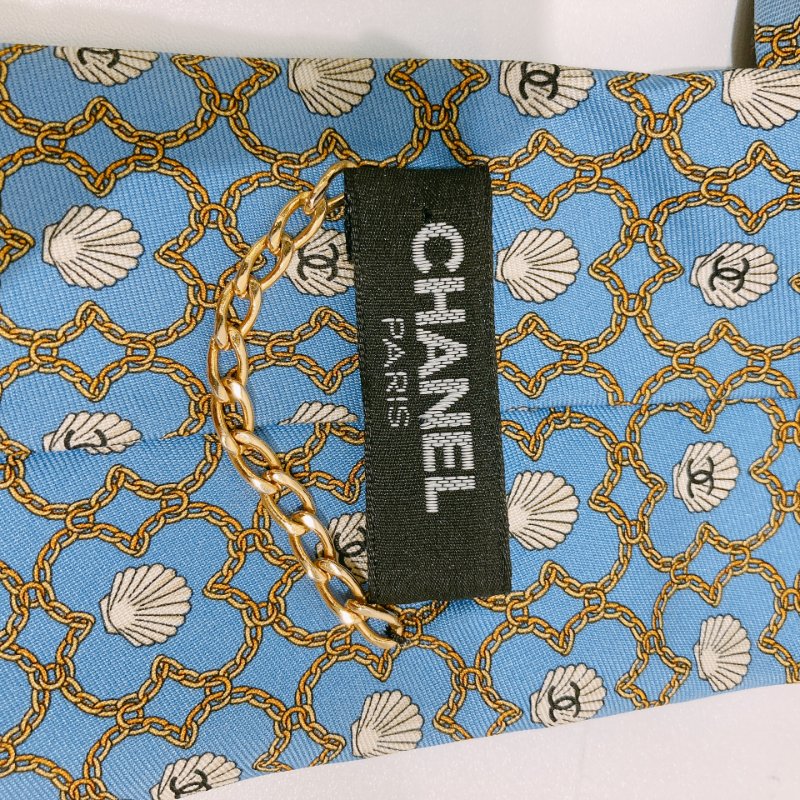 TW4579 Chanel 香奈兒 領帶 Iconic Logo Silk Tie Blue-7