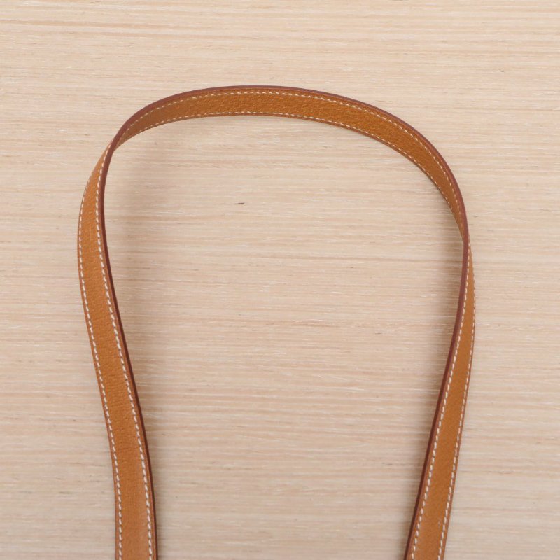 HERMES Bolide保齡球包3537金棕色PeauDePorc豬皮圈Y金扣肩背包-2