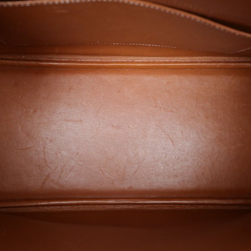 HERMES Bolide保齡球包3537金棕色PeauDePorc豬皮圈Y金扣肩背包-3