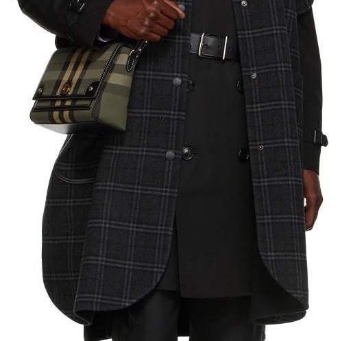 BURBERRY英國雙面格紋披肩斗篷M/L-1