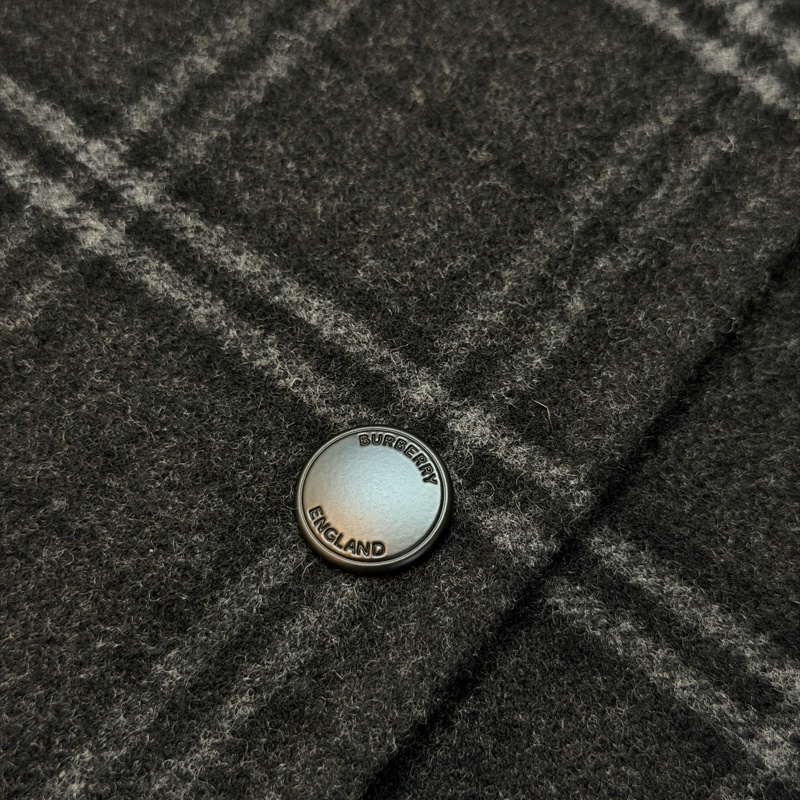 BURBERRY英國雙面格紋披肩斗篷M/L-8