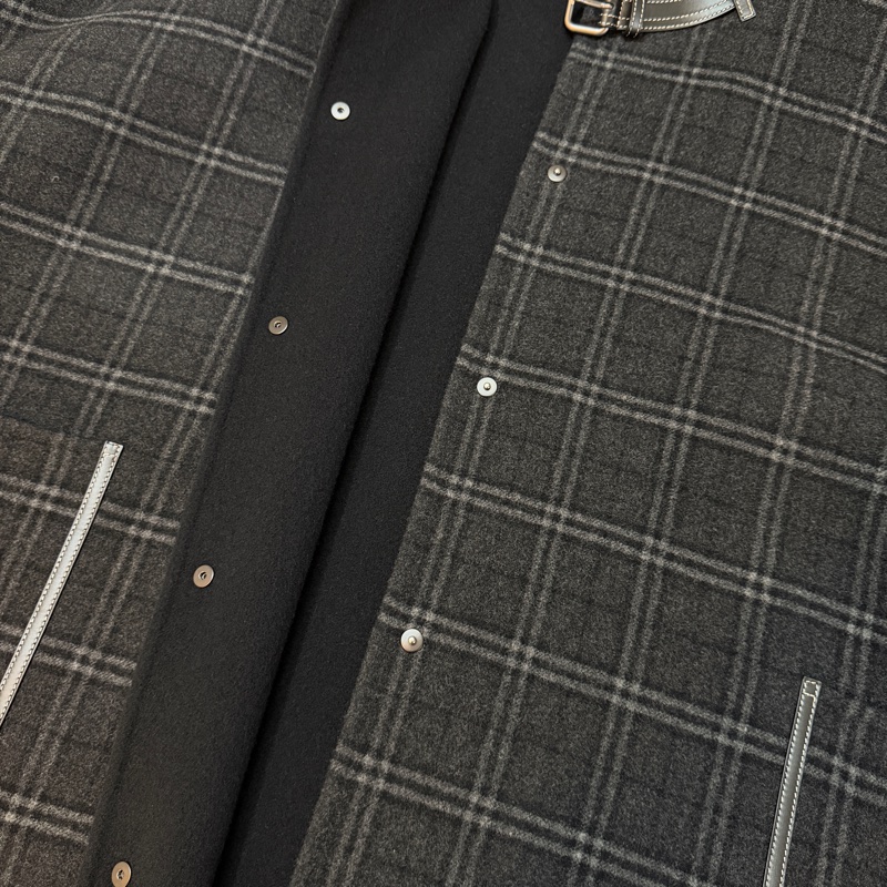 BURBERRY英國雙面格紋披肩斗篷M/L-10