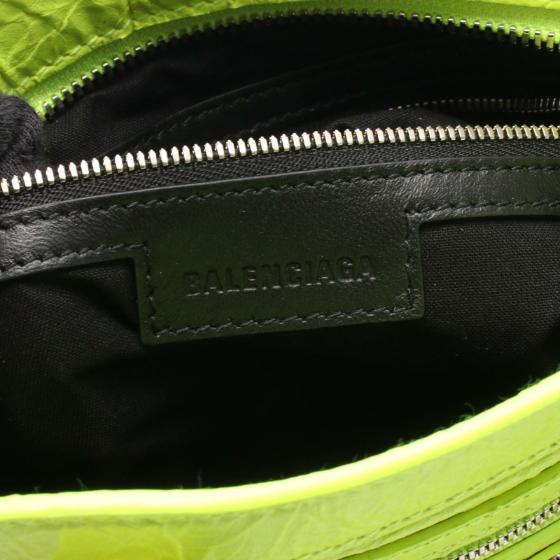 BALENCIAGA Neo Cagoule S 單肩斜背包,黃色皮革,二手女款-3