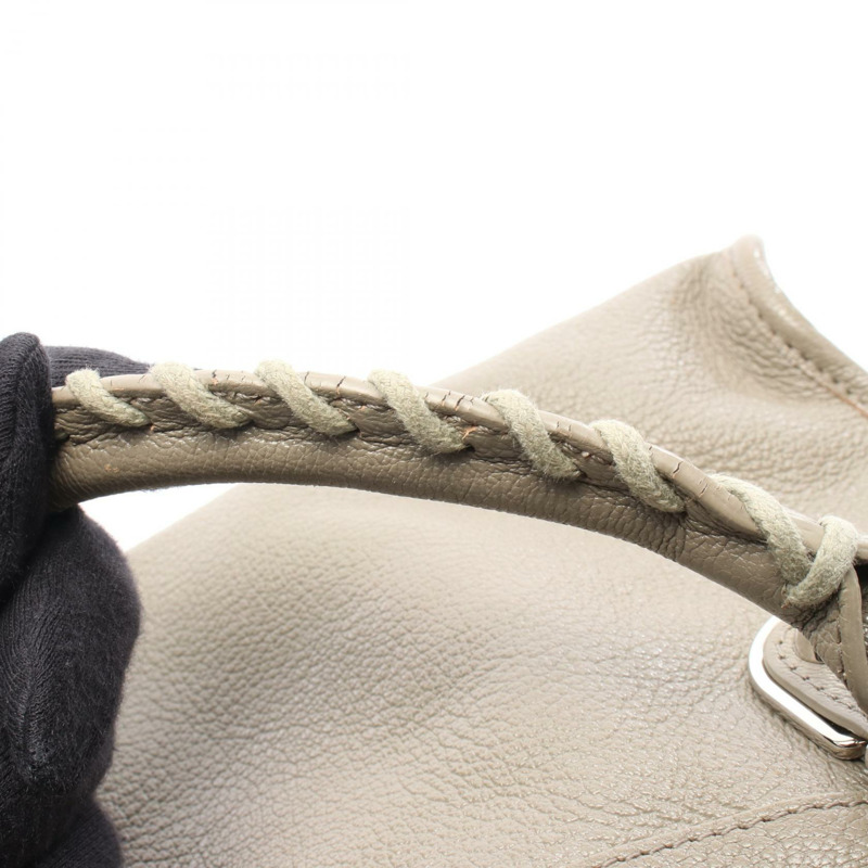 BALENCIAGA 經典金屬邊迷你都會單肩手提包,米色皮革,二手-4