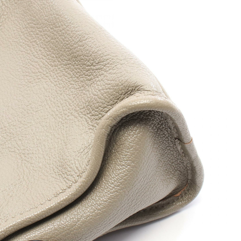 BALENCIAGA 經典金屬邊迷你都會單肩手提包,米色皮革,二手-6