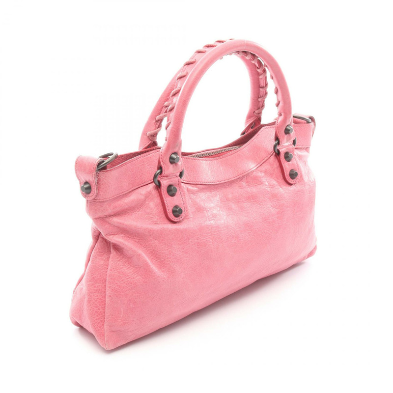BALENCIAGA 首款粉紅色皮革單肩手提包(二手女)-1