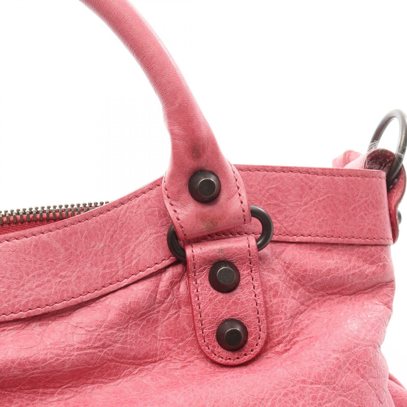 BALENCIAGA 首款粉紅色皮革單肩手提包(二手女)-4