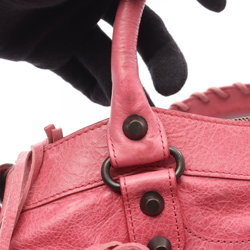 BALENCIAGA 首款粉紅色皮革單肩手提包(二手女)-7