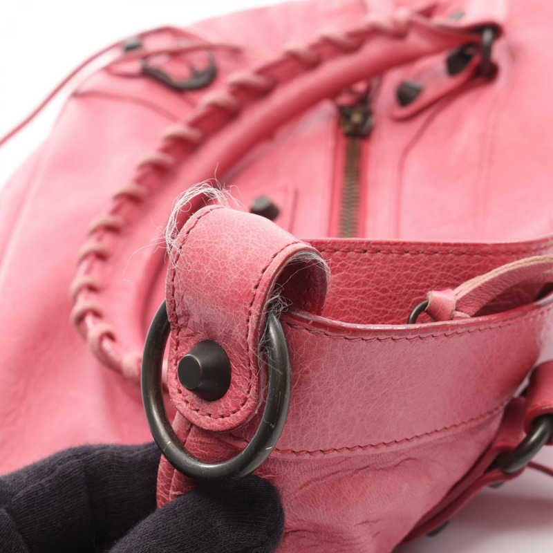 BALENCIAGA 首款粉紅色皮革單肩手提包(二手女)-8