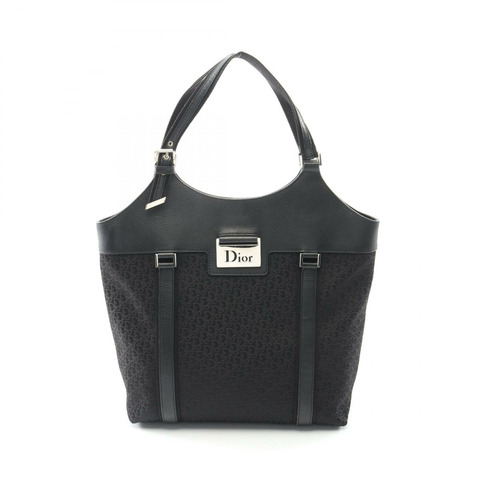 Dior Street chic trotter 手提包，帆布皮革材質，黑色，二手女款