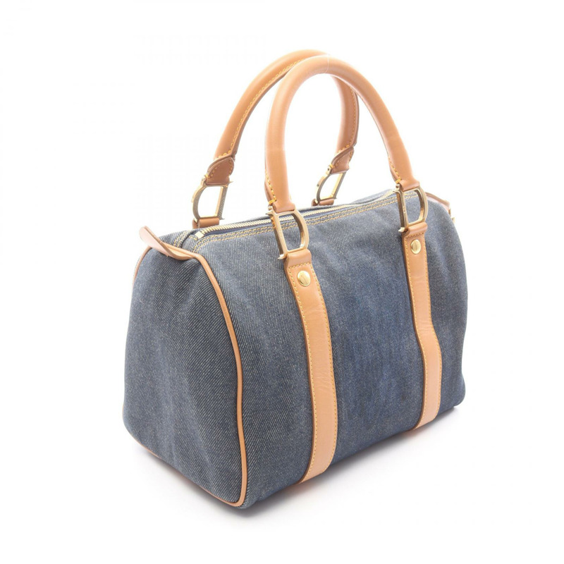 Dior 手提包 牛仔皮革 海軍藍棕色 二手 女士-1