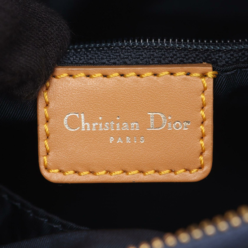 Dior 手提包 牛仔皮革 海軍藍棕色 二手 女士-3