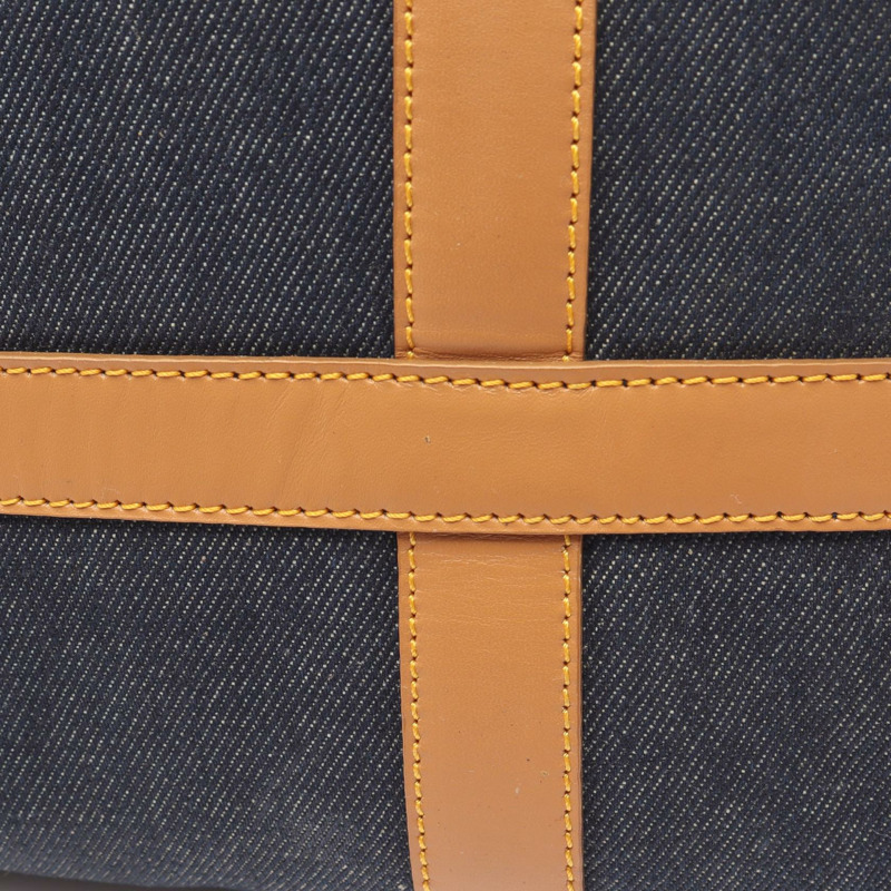 Dior 手提包 牛仔皮革 海軍藍棕色 二手 女士-4