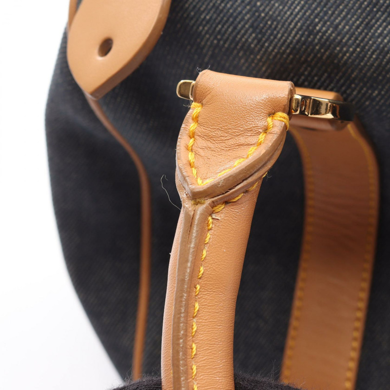 Dior 手提包 牛仔皮革 海軍藍棕色 二手 女士-8