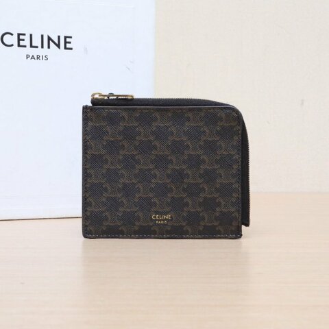 CELINE 老花PVC零錢包肩背包