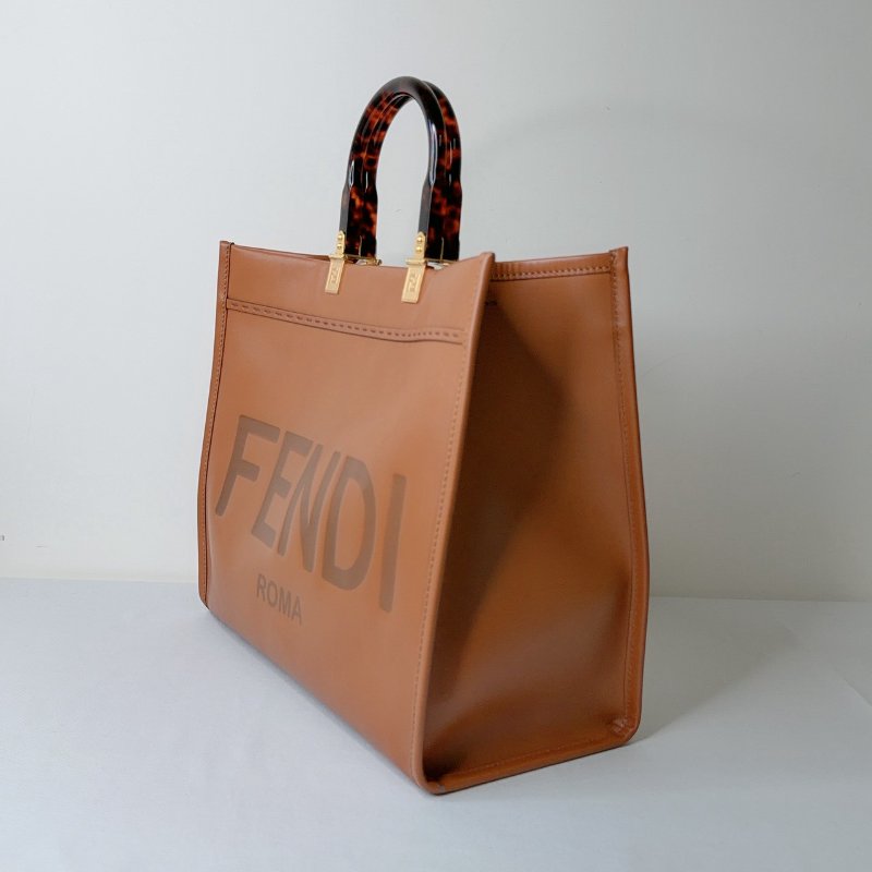 FENDI Sunshine中款玳瑁手提購物包-2