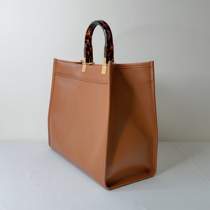 FENDI Sunshine中款玳瑁手提購物包-4