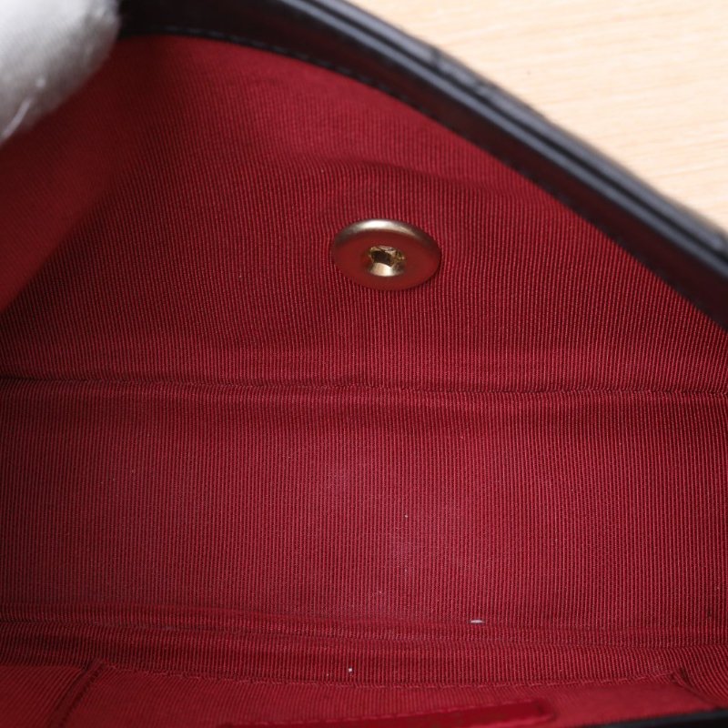 CHANEL 20B口蓋包20黑色羊皮30開金扣珍珠皮穿雙鏈肩背包-3