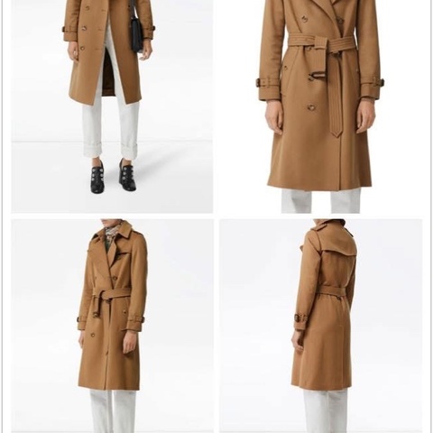 BURBERRY英國蜜色羊絨大衣UK6