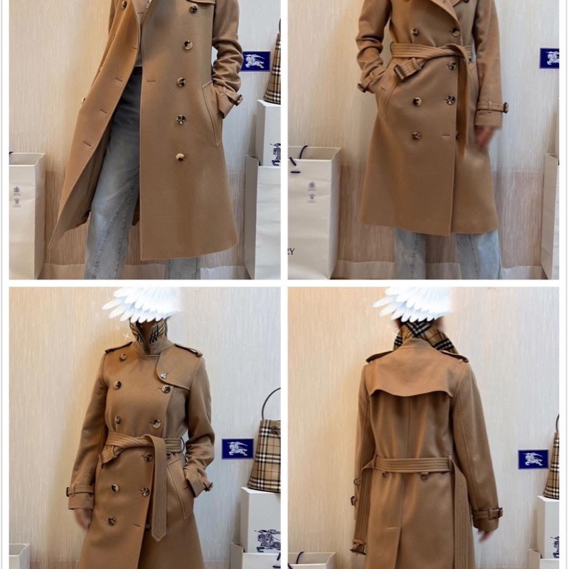 BURBERRY英國蜜色羊絨大衣UK6-1