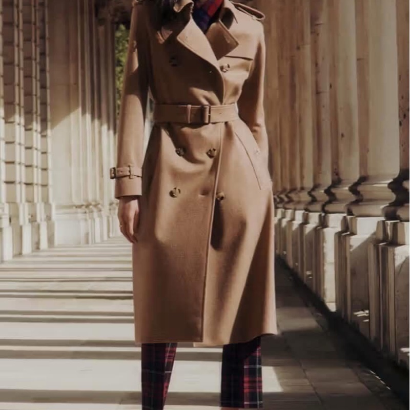 BURBERRY英國蜜色羊絨大衣UK6-2