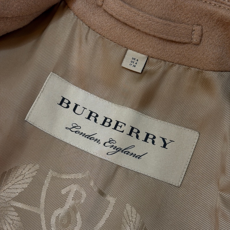 BURBERRY英國蜜色羊絨大衣UK6-13